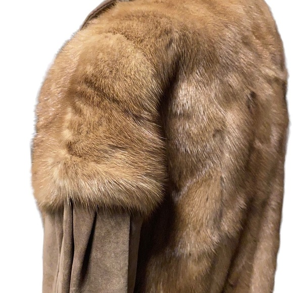 𝅺VINTAGE 1970’s Mink Fur and Suede Jacket - Picture 3 of 13